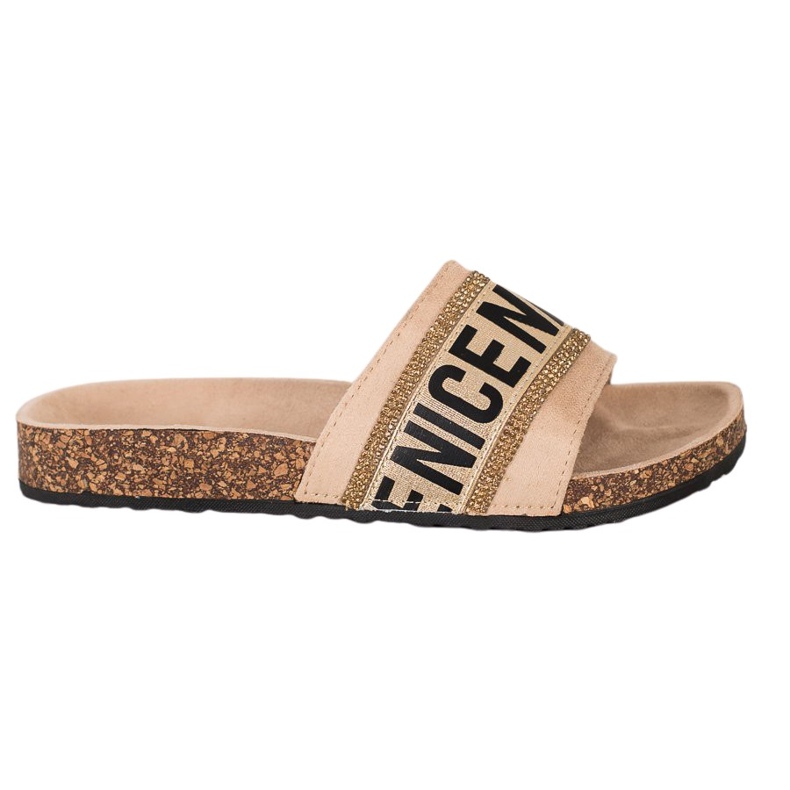 Evento Nice Crystals Slippers beige