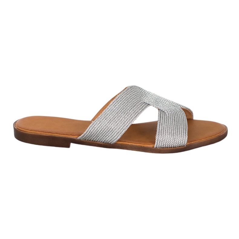 SHELOVET Stylish Silver Slippers grey SHELOVET Stylish Silver Slippers grey