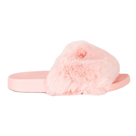 Bona Fashionable flip-flops with fur pink