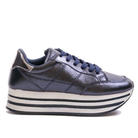 Fashionable navy blue women's sports shoes 230-2