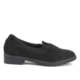 Black slip-on shoes with an elasticated 240-1 Black slip-on shoes with an elasticated 240-1