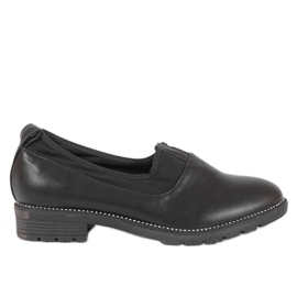 Black slip-on shoes with an elasticated 240-2