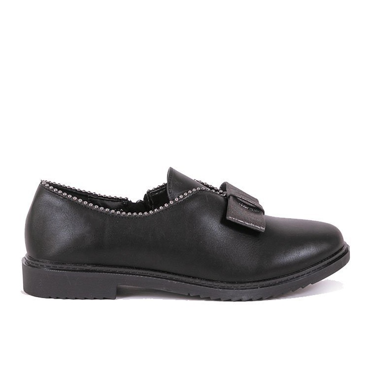 BM Black slip-on shoes with a bow 239-2