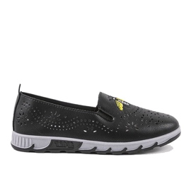 Black openwork sneakers with an imprint of JH81172-3