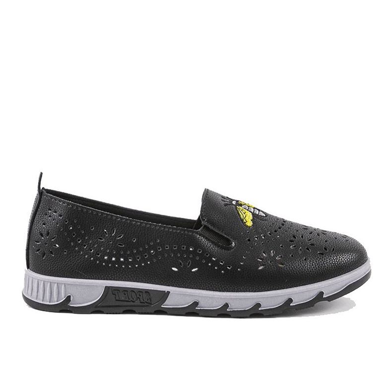 Black openwork sneakers with an imprint of JH81172-3