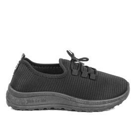 LR005-0 black slip-on sports shoes LR005-0 black slip-on sports shoes