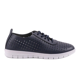 JH701-4 navy blue openwork sneakers
