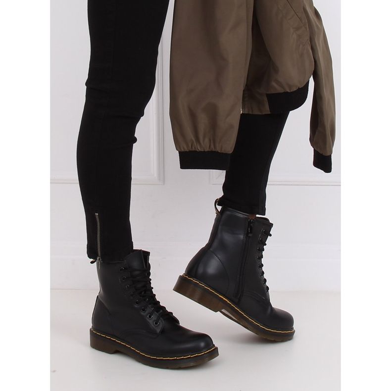 Black boots laced boots NC1019 Black