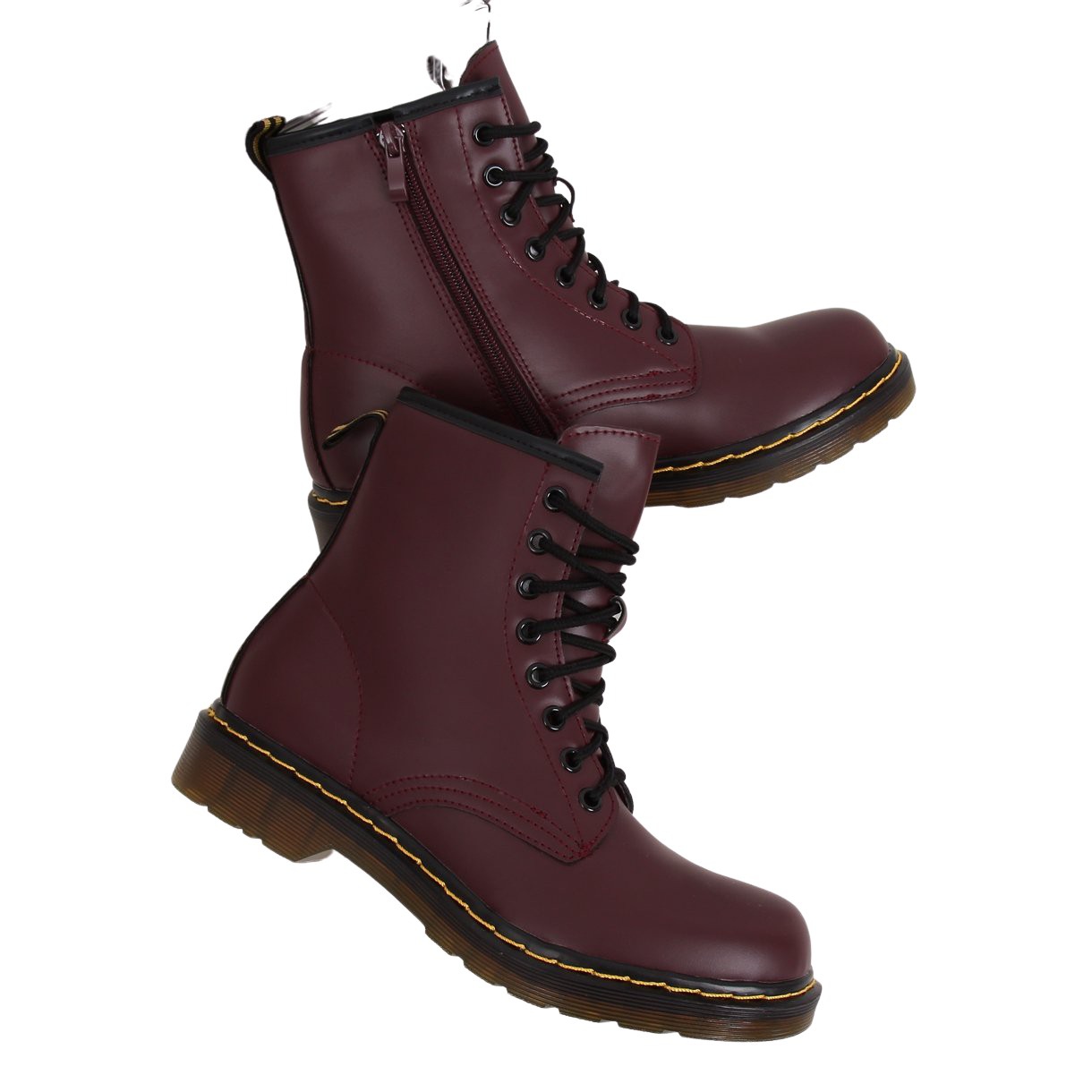 Wine colored combat deals boots