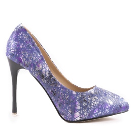 Purple flower pins 0116-4 multicolored