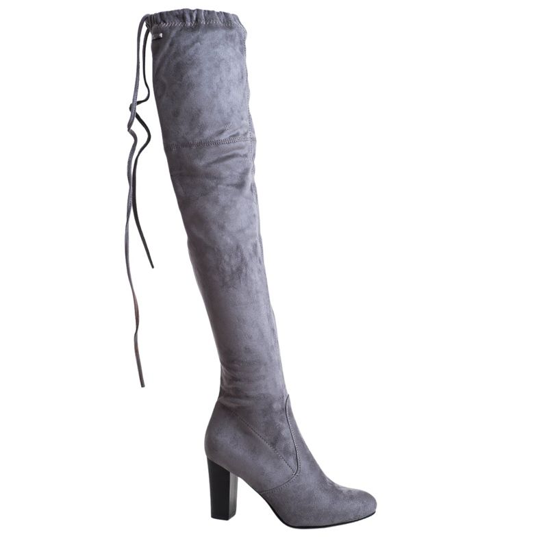 SHELOVET Gray Suede Boots grey