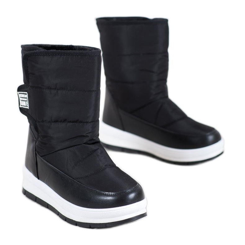 GOLL Black Snow Boots With Velcro