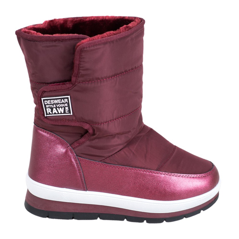 GOLL Burgundy Snow Boots With Velcro red