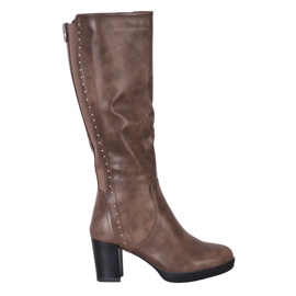 J. Star Light brown high heeled boots