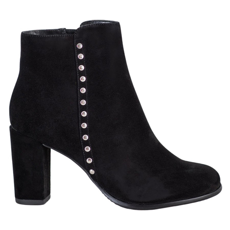 Evento Classic Leather Booties black Evento Classic Leather Booties black