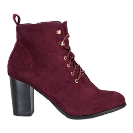 Evento Burgundy Booties On The Post red multicolored