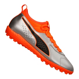 Puma One 3 Lth Tt M 104745-01 football boots green, orange, gray / silver silver