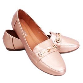 9F176 Champagne Metallic Moccasins pink