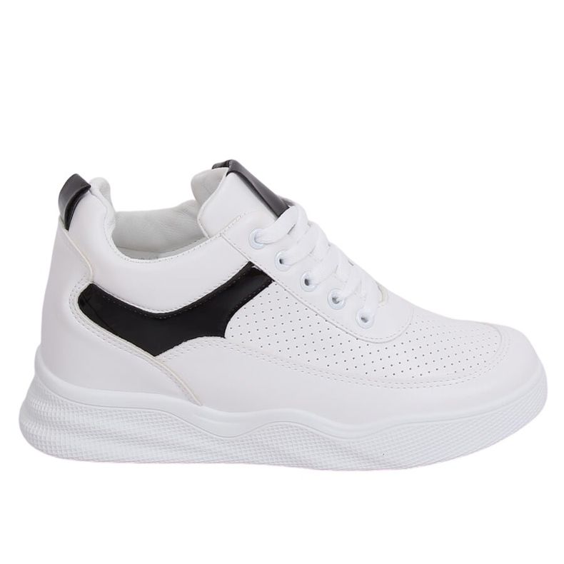 White sports shoes with wedges 85-429 WHITE / BLACK