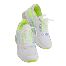 White women's sports shoes F-3336 WHITE / YELLOW