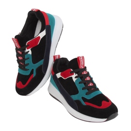 C9212 Negro suede sports shoes multicolored