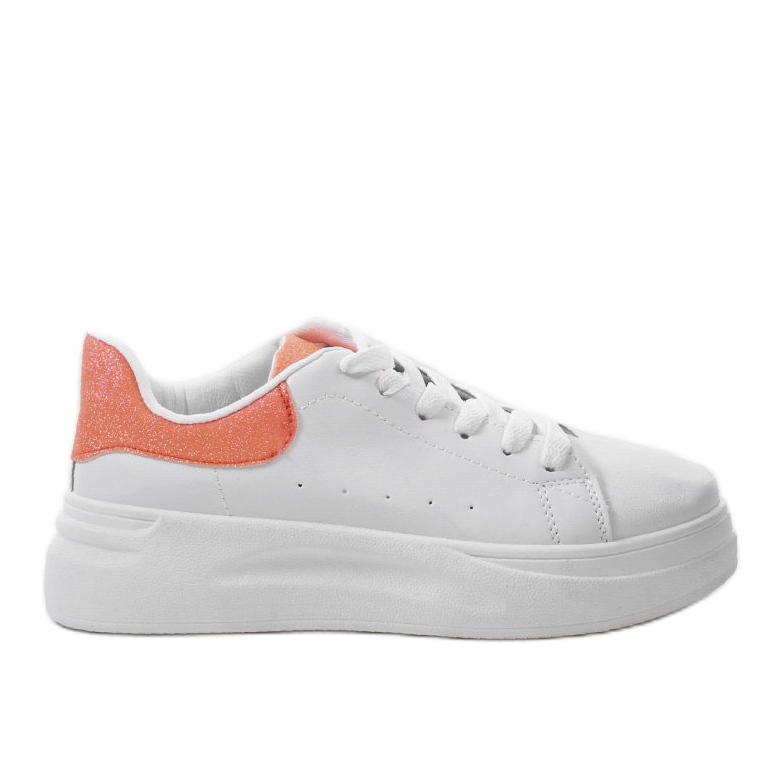 White shiny sneakers LLQ204-3 orange