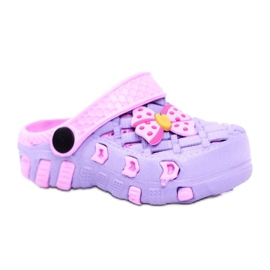 NEWS Children's Slippers Foam Crocs Violet Bow Susan purple pink