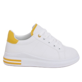 White women's sneakers LG20 WHITE / YELLOW White women's sneakers LG20 WHITE / YELLOW