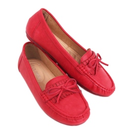 Red women's loafers 9F182 Red