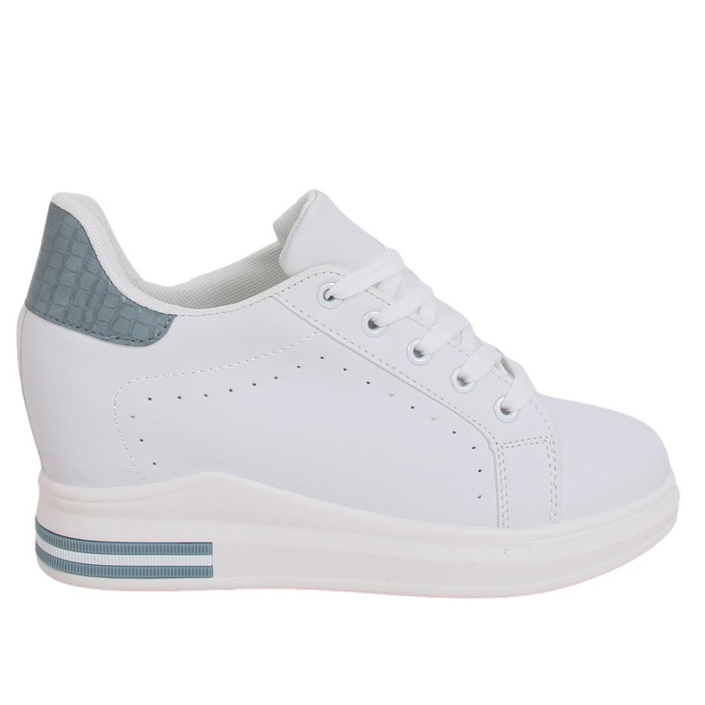 White MY-0367 WHITE / BLUE sneakers on a hidden wedge
