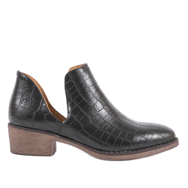 Black slip-on boots with cutouts on the NS132P post