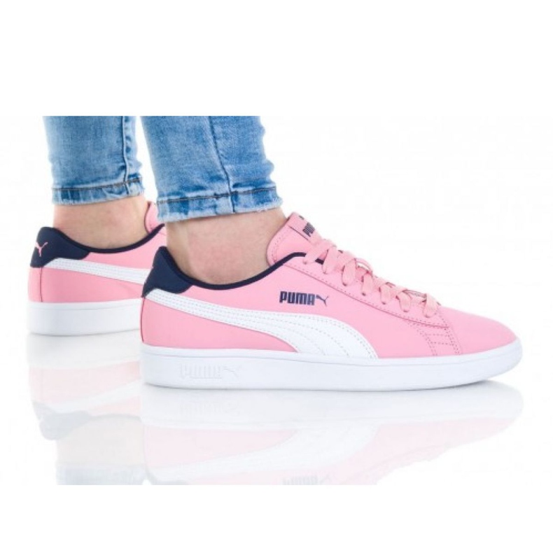 Puma Smash V2 Buck Jr 365182 16 shoes white pink Puma Smash V2 Buck Jr 365182 16 shoes white pink