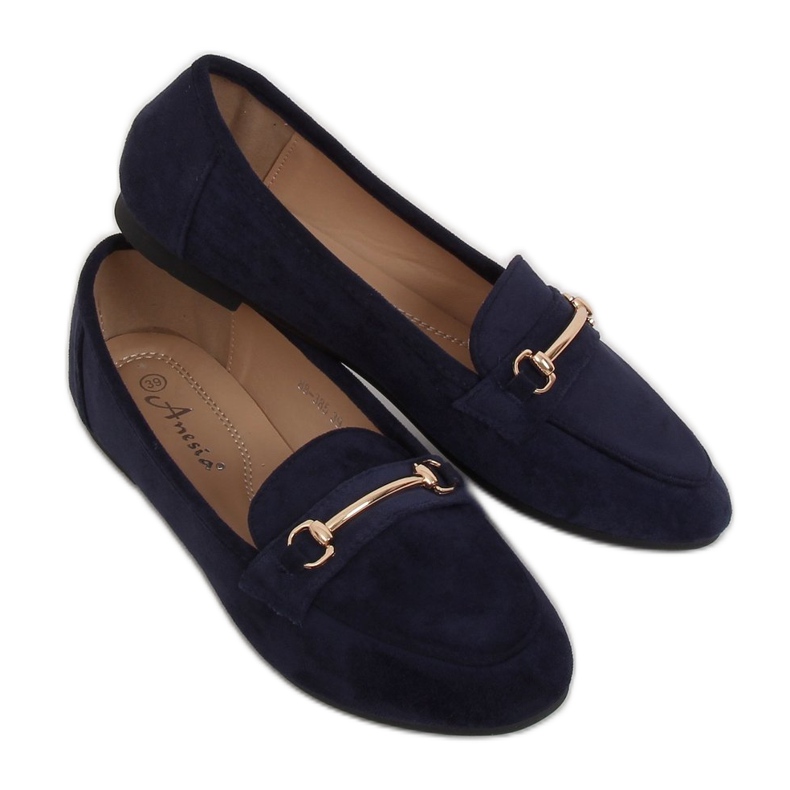 Women's navy blue loafers 88-385 Navy