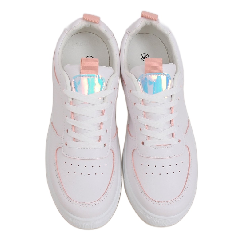 White women's sports shoes KK-203 WHITE / PINK