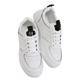 White women's sports shoes KK-203 WHITE / BLACK
