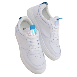 White women's sports shoes KK-203 WHITE / BLUE