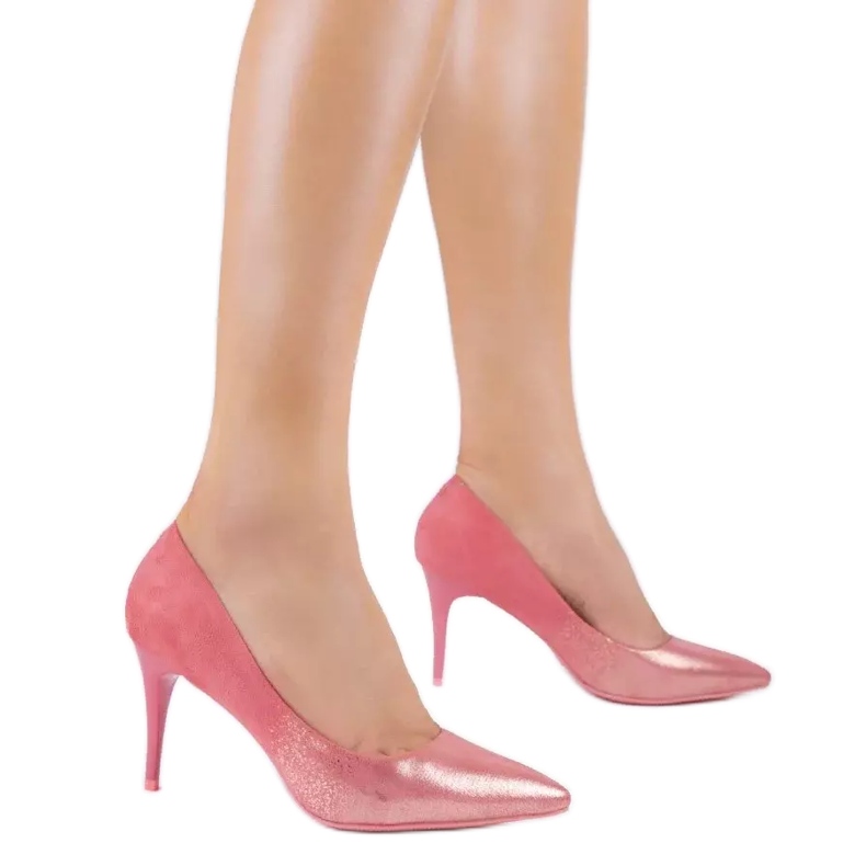 Pink classic DD50P eco-suede heels