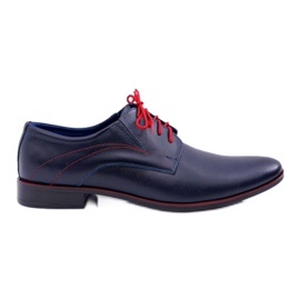 Mario Boschetti Men's Brogues, Elegant Leather, Navy Blue Menelaos red