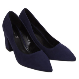 Pumps on the pillar navy blue 030-22 ES-1 DK.BLUE