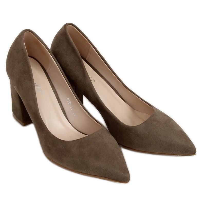 Pumps on the green post 030-22 ES-1 Green multicolored