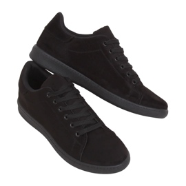 Black suede black women's sneakers 6301