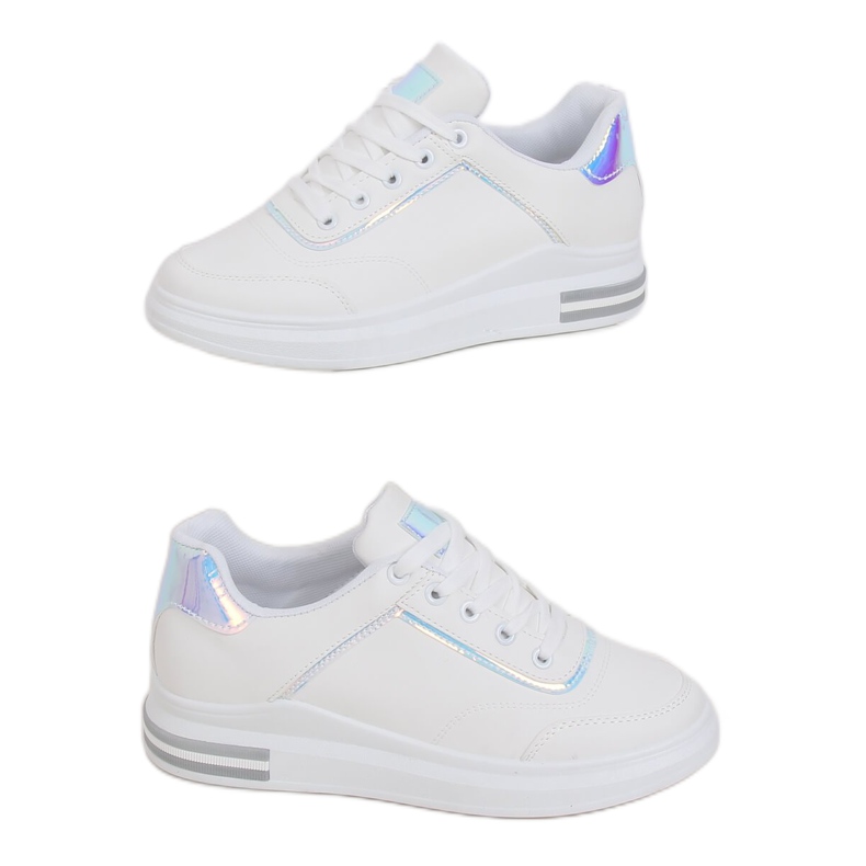 White women's sneakers 1239-Y Silver grey White women's sneakers 1239-Y Silver grey