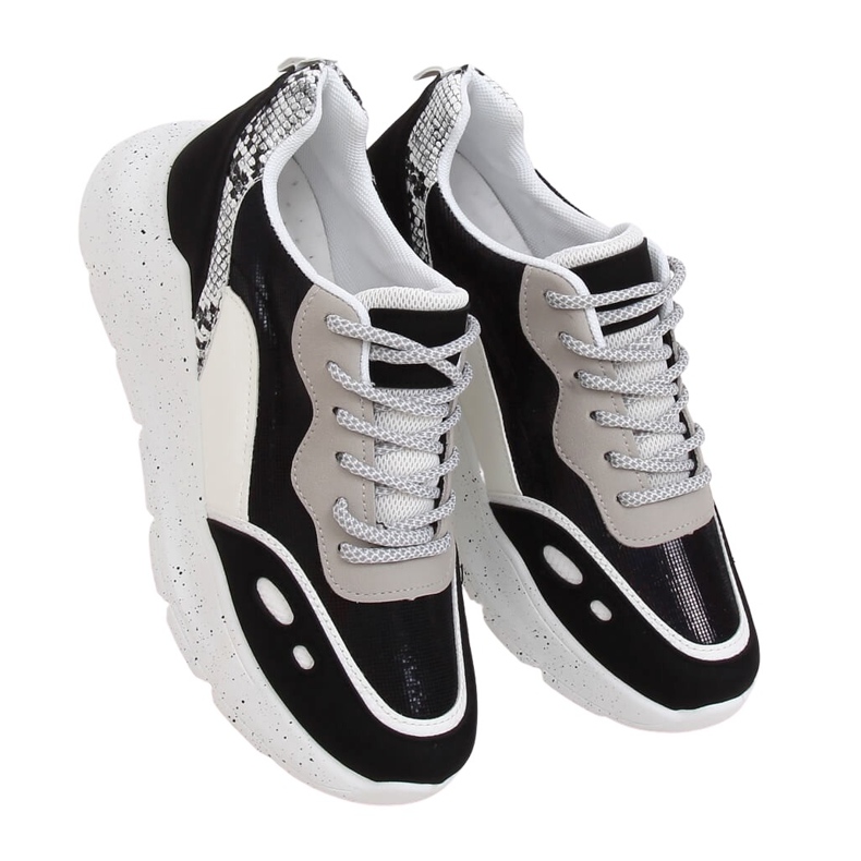Black and white sports shoes LL1771 Black