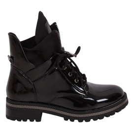 Black lacquered boots NC1083 Black