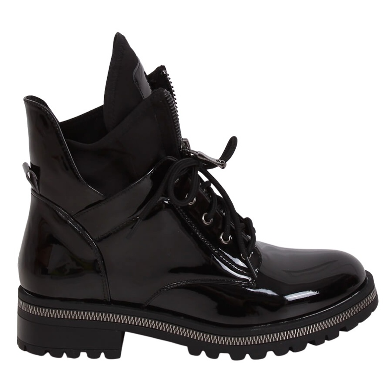 Black lacquered boots NC1083 Black