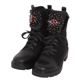 Black lace-up boots NC1062 Black