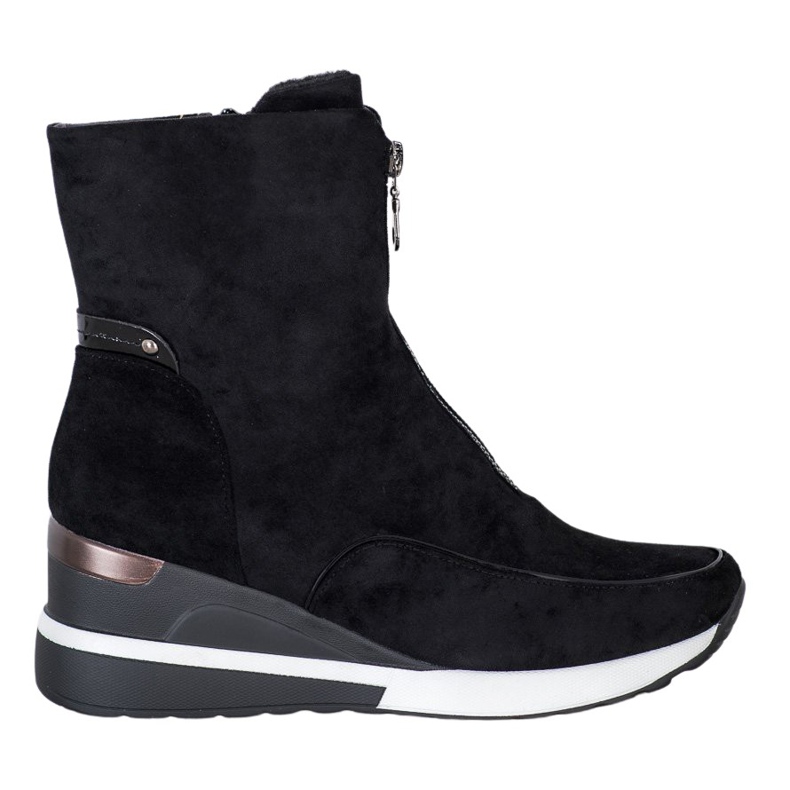 VINCEZA wedge boots black