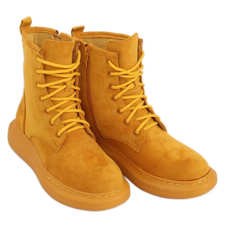 Yellow lace-up boots NC1070 Yellow