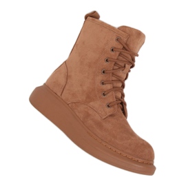 Lace-up boots NC1070 Khaki beige
