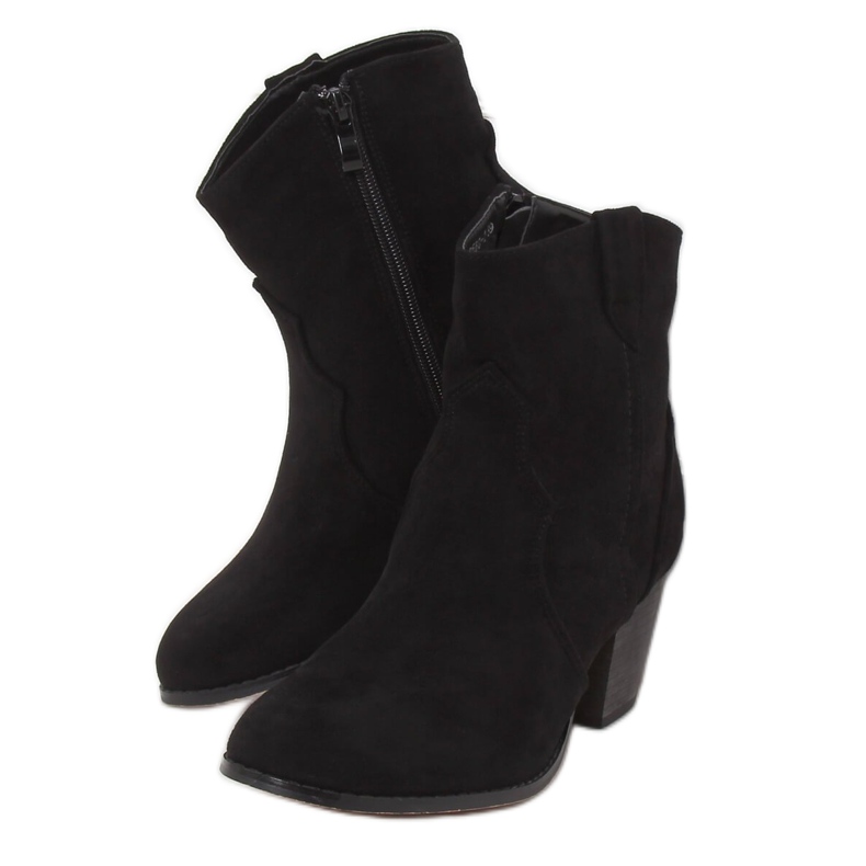 Black high-heeled cowboy boots 100-985B0-2 Black